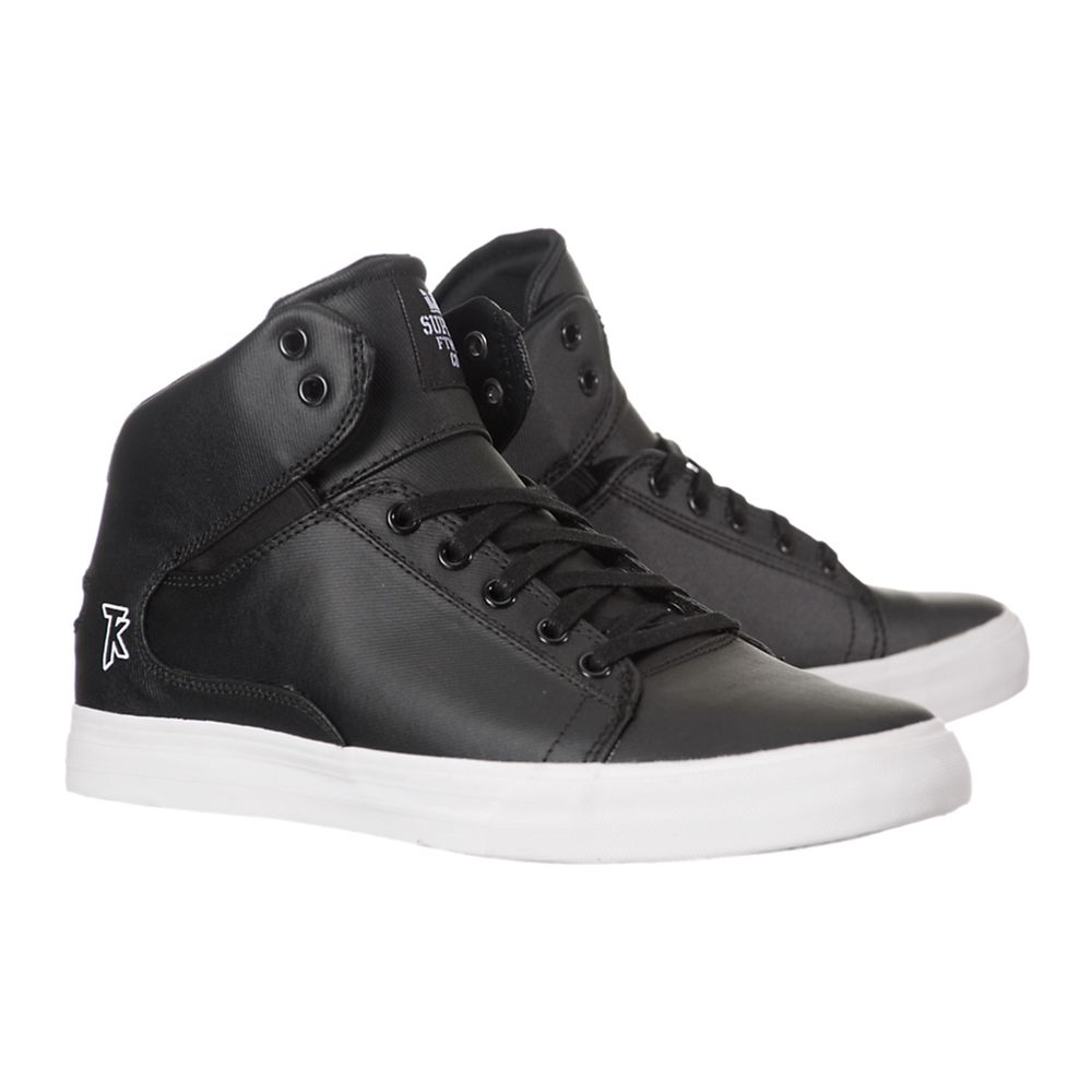 Chaussures de Skate Supra Society Mid Noir Black Homme | KSI-60356369